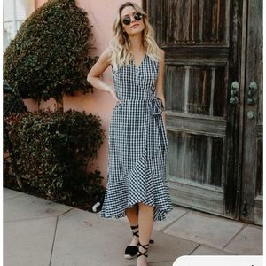 VICI GINGHAM WRAP DRESS